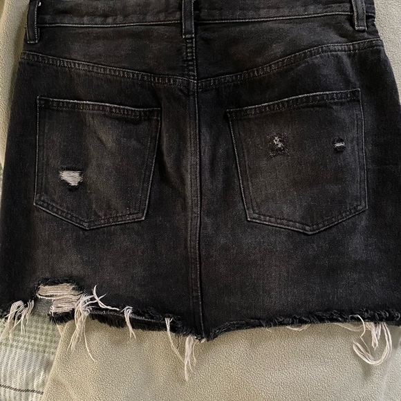 We The Free black distressed jean skirt - Picture 3 of 6